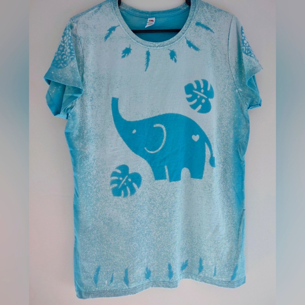 Hand Bleached one of a kind women's tshirt